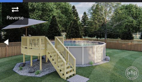 Above Ground Pool Steps, Decks Around Pools, Above Ground Pool Deck, Deck Plan, Simple Pool, Pool Deck Plans, Best Above Ground Pool, Swimming Pool Decks, Outside Pool