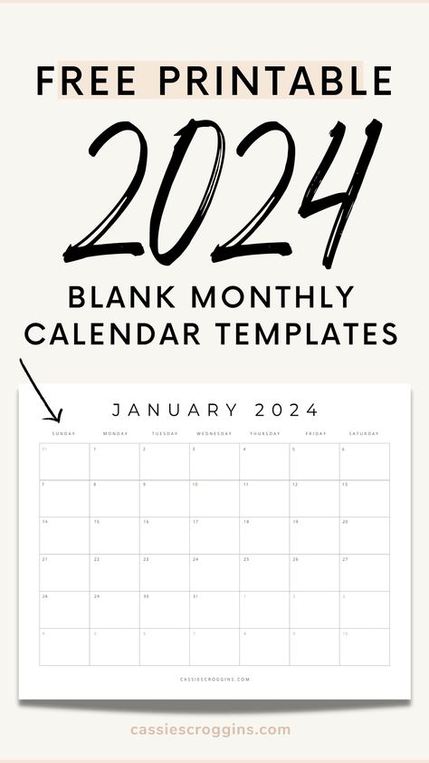 Get organized and plan out 2024 with these free printable blank 2024 calendar templates! Print all 12 months or each month individually! Like our most popular 2022 calendar printables and 2023 free printable calendars, were all set to plan ahead for 2024! These are the best calendars with a modern sleek design! January 2024, February 2024, March 2024, April 2024, May 2024, June 2024, July 2024, August 2024, September 2024, October 2024, November 2024, December 2024 #cassiescroggins 2024 Calender Ideas, Diy 2024 Calendar, Calender Printables 2024, June July August 2024 Printable Calendar, Free Planner Templates 2024, Monthly Planner Template 2024, Monthly Calander Printable Free 2023, Blank Calendar Printable Free 2024, Free Printable School Year Calendar 2024-2025