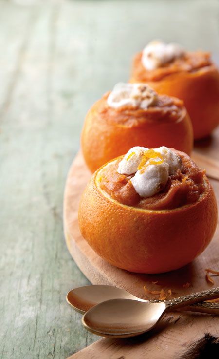 When recipe developer Lynn Wells was growing up, her mother made these orange cups every Thanksgiving. Now, you can, too. Sweet Potato Orange Cups, Sweet Potato In Orange Cups, Whipped Sweet Potatoes, Georgia Food, Sweet Potato Dishes, Recipe Developer, Orange Cups, Native Foods, Cooking Book