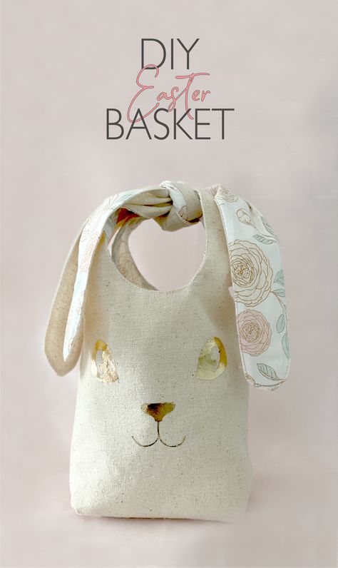 Rabbit Purse Pattern, Bunny Bag Pattern Free, Easter Bunny Bags Free Pattern, Bunny Bags For Easter, Bunny Bag Pattern, Crochet Bunny Hat Pattern, Bunny Basket Diy, Sewing Easter Projects, Cloth Easter Basket