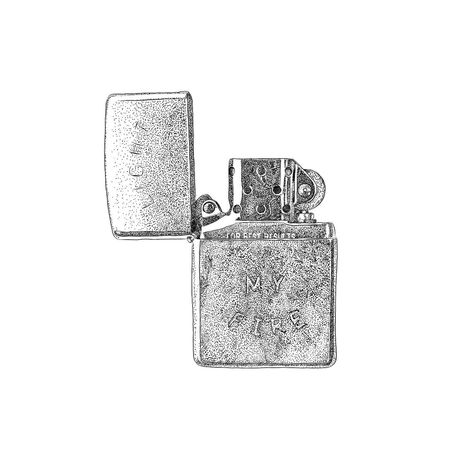 Stippled my ass off. #lightmyfire #tattoo #blackandwhite #zippo Traditional Zippo Lighter Tattoo, Zippo Lighter Tattoo, Zippo Tattoo, Lighter Tattoo, Inspo Tattoo, Light Tattoo, Light My Fire, Zippo Lighter, Stippling