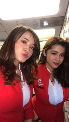 Air Asia Flight Attendant, Air Hostess Uniform, Flight Girls, Stewardess Uniform, Professional Blouses, Flight Attendant Uniform, Flight Attendant Fashion, Air Asia, Flight Attendant Life