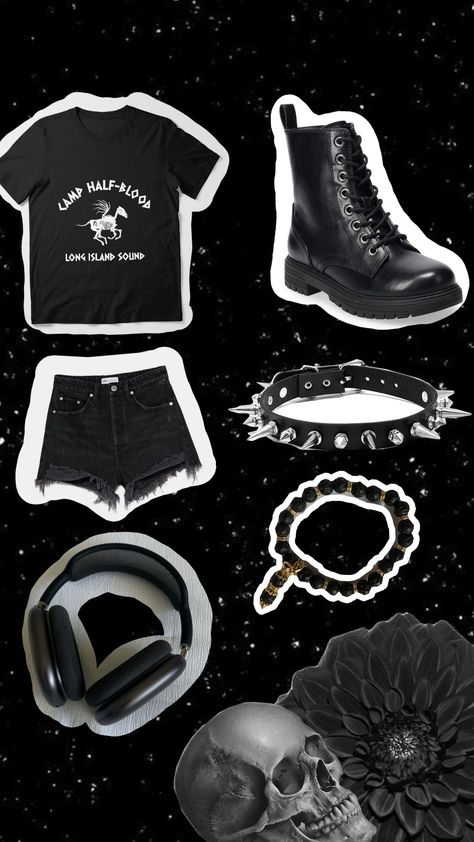 Hades cabin clothes! If you want your cabin just comment! #hadescabin #cabin13 #hades Hades Cabin Outfit, Daughter Of Hecate Outfit, Daughter Of Hades Aesthetic Outfit, Hades Outfit Aesthetic, Hades Aesthetic Outfit, Hades Inspired Outfit, Cabin Clothes, Hades Cabin, Hades Aesthetic