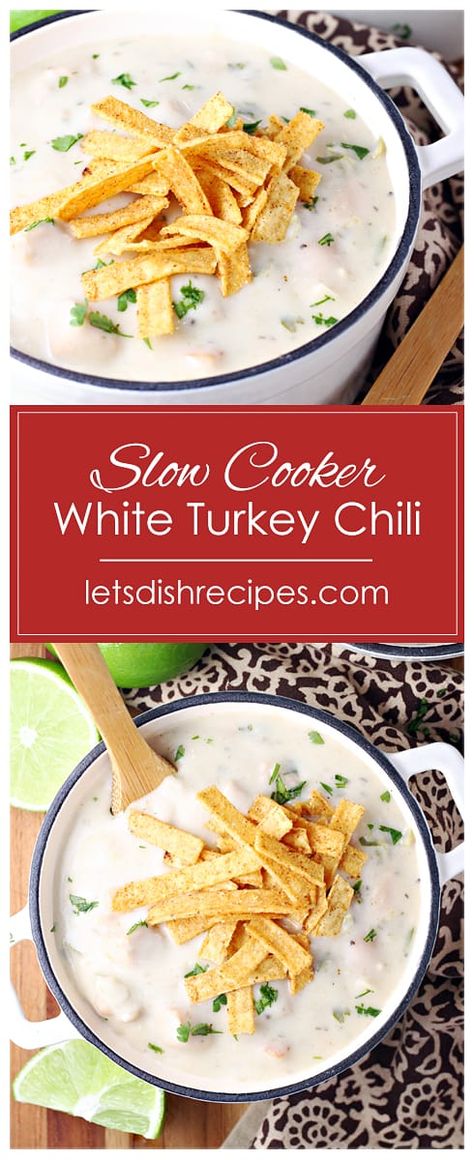 White Bean Chili Crockpot, White Turkey Chili Recipe, Leftover Turkey Chili, White Turkey Chili, White Bean Turkey Chili, Chili Crockpot, Leftover Ideas, Turkey Chili Crockpot, Turkey Chili Recipe