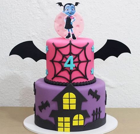 Vampirina Cake, Vamparina Cakes Ideas, Vamparina Cakes, Vampirina Cupcakes, Vampirina Birthday Cake, Vampirina Cake Pops, Vampirina Birthday Party Ideas, Vampirina Birthday Party, Vampirina Birthday Party Cake