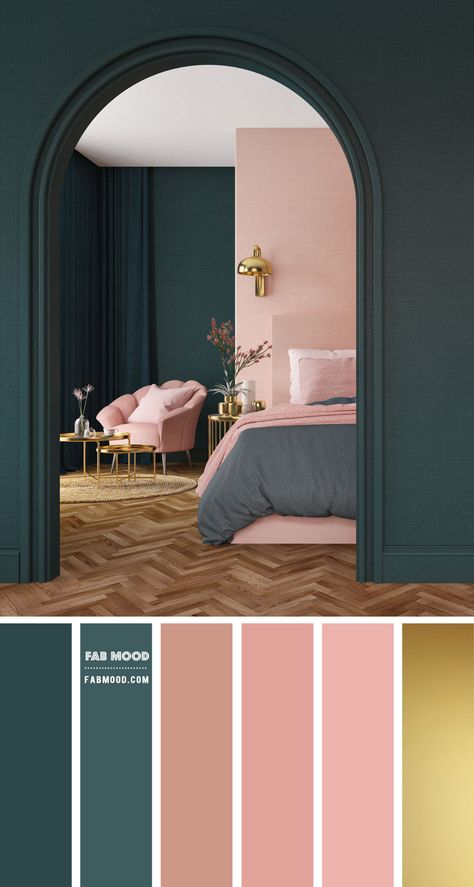 Green and Blush Pink Colour Scheme for Bedroom | Best Colour combos Blush Pink Bedroom, Beautiful Bedroom Colors, Room Color Combination, Wall Color Combination, Bedroom Color Combination, Bedroom Wall Colors, Gold Bedroom, Pink Bedrooms, Bedroom Color Schemes