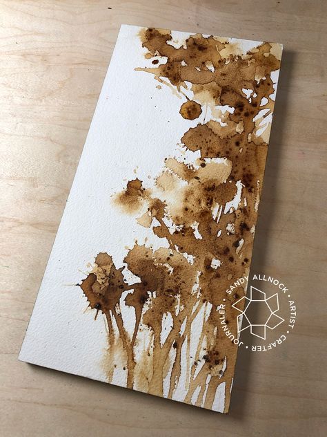 How to paint flowers with coffee and tea! - Sandy Allnock Coffee Painting Ideas For Beginners, Coffee Painting Ideas, Flowers With Coffee, Bagel Art, Painting Ideas Flowers, How To Paint Flowers, Coffee Art Painting, Sandy Allnock, Tea Bag Art