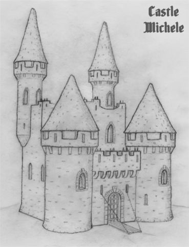 Michele 3D - Castle Magic Drawing Of A Castle, Fantasy Castle Drawing Easy, Disney Castle Easy Drawing, Small Castle Drawing, Drawing Castle Easy, Castle Simple Drawing, Castle Drawing Easy, Castle Sketch, 3d Castle