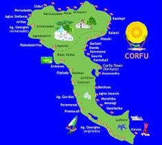 Corfu Map, Corfu Beaches, Corfu Island, Greek Isles, Corfu Greece, Mediterranean Cruise, Mykonos Greece, Greece Islands, Crete Greece