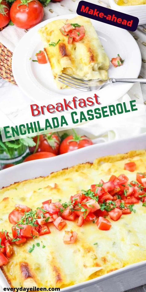 Overnight Enchilada Breakfast Casserole, Mexican Breakfast For A Crowd, Breakfast Enchiladas Pioneer Woman, Breakfast Enchiladas Make Ahead, Chorizo Omelette Recipes, Make Ahead Breakfast Enchiladas, Mexican Egg Bake, Mexican Egg Casserole, Mexican Brunch Ideas