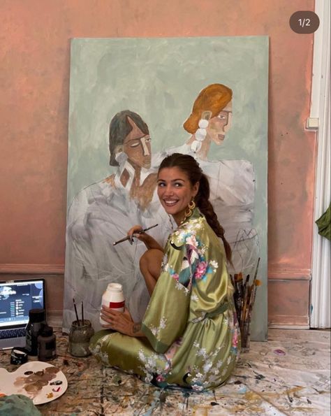 Daniella Jones, Painter Photography, Artist Aesthetic, Art Inspiration Painting, Two Girls, 2024 Vision Board, 2024 Vision, On The Floor, Artist At Work