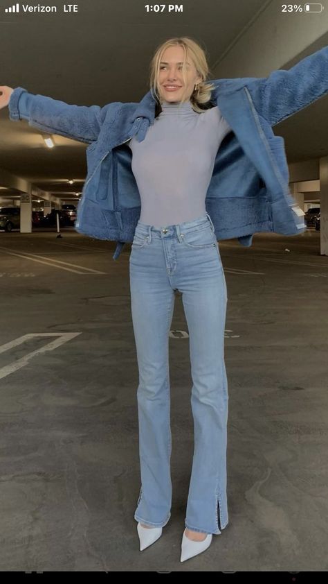 Light Wash Bootcut Jeans Outfit, High Waisted Bootcut Jeans Outfit, Light Blue Jeans Outfit Winter, Light Blue Denim Jeans Outfit, Bootcut Jeans Outfit Winter, Blue Jeans Outfit Winter, Blue Denim Jeans Outfit, Light Blue Jeans Outfit, Blue Jeans Outfit