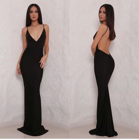 Black Dress Low Back, Exposed Back Dress, Tight Black Prom Dress, Low Back Dress Formal, Low Back Black Dress, Black Dress Backless, Backless Black Dress, Bare Back Dress