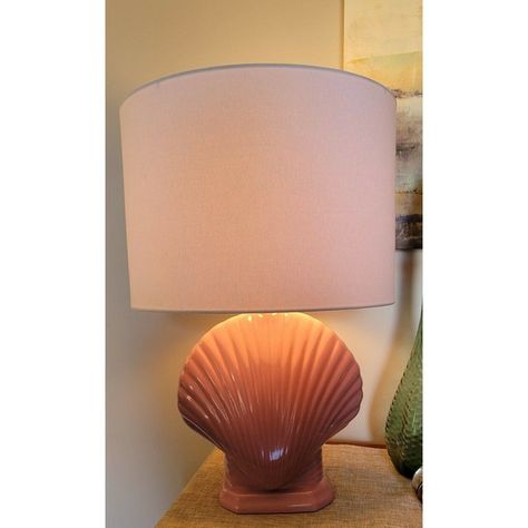 Vintage 80s Art Deco Glazed Ceramic Pink Clam Shell Scalloped Table Lamp Beach 80s Lamp, Lamp Beach, Scalloped Table, 80s Art Deco, 80s Bedroom, Florida Beach House, 80s Art, Bedroom Retro, Shell Lamp