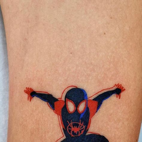 Adiel Hernandez on Instagram: "Miles Morales Spiderman from Into the Spiderverse! 🕷️ thanks Miguel! I’m still not over this movie, can’t wait for Part 3! . . . #spiderverse#milesmorales#spiderman#spidermantattoo#intothespiderverse#acrossthespiderverse#marveltattoo#tattooideas#adielotattoo" Spiderverse Tattoo Ideas, Miles Morales Tattoo Ideas, Spider Verse Tattoo, Spiderverse Tattoo, Miles Morales Tattoo, Spiderman Tattoo, Into The Spiderverse, Verse Tattoos, Tattoo Board