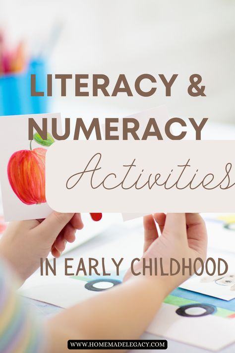 In early childhood learning, play based learning is recommended to teach these essential skills to children. Experts say that Literacy and Numeracy activities need not be a formal learning experience for kids. Numeracy Activities For Preschoolers, Literacy Play Based Learning, Kindy Literacy Activities, Early Literacy Activities For Toddlers, Childcare Activities Early Childhood, Numeracy Activities For Toddlers, Literacy Activities Eyfs, Literacy And Numeracy Activities, Play Based Learning Kindergarten