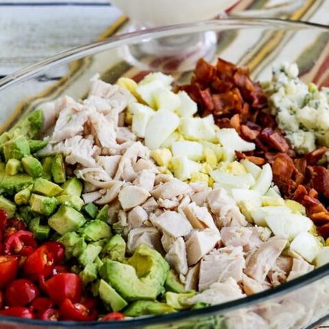 Lettuce-Free Keto Cobb Salad Coumadin Diet, Warfarin Diet, Keto Cobb Salad, Salads Without Lettuce, Cheesy Zucchini Bake, Cobb Salad Ingredients, Zucchini Bake, Black Bean Salad Recipe, Zucchini Side Dishes