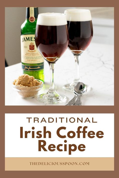 Savor the authentic taste of a classic Irish coffee, crafted in true traditional style with the smooth richness of Jameson whiskey. Elevate your coffee experience with this timeless blend of flavors, perfect for those who appreciate the genuine essence of a well-made Irish classic. Cheers to the perfect sip! ☕🥃🍀 Irish Whiskey Coffee, Irish Cream Coffee Recipe, How To Make Irish Coffee Recipe, Cold Drinks Recipes, Irish Coffee Recipe, Irish Cream Coffee, Spanish Coffee, Jameson Whiskey, Corn Beef And Cabbage