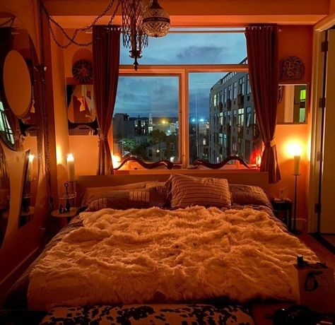 welcoming, orange, city, aesthetic, vibes, mood, calm, relaxing, therapeutic Bedroom Aesthetic Dark, Cozy Bedroom Aesthetic, Lofi Vibes, Bedroom Aesthetic Cozy, 40 Aesthetic, Cozy Small Bedrooms, Cozy Studio Apartment, Vibe Rooms, Vibe Bedroom