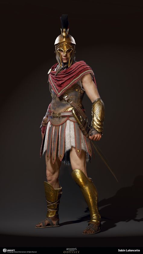 ArtStation - Alexios/Kassandra Outfit - Mercenary, Sabin Lalancette Greek Warrior Outfit, Gladiator Clothes, Alexios Kassandra, Ancient Greek Armor, Gladiator Outfit, Gladiator Woman, Assassin's Creed Kassandra, Assassins Creed Outfit, Roman Armor