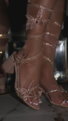 Shoes For Hoco Not Heels, Heels That Wrap Around Leg, Gold Quinceanera Heels, Pretty Heels Prom, Pretty Shoes For Women, Quince Shoes Heels, Fairy Core Shoes, Ethereal Heels, Cute Heels For Prom