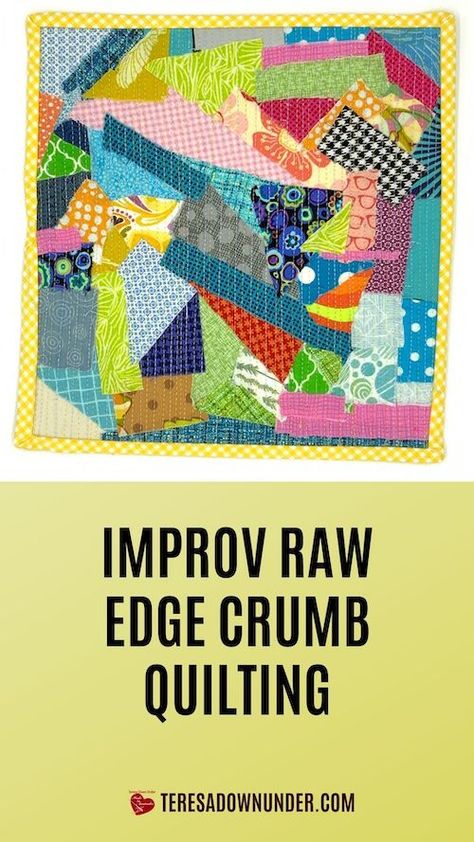 Improv RAW EDGE/CRUMB QUILTING paper piecing video tutorial | Sewn Up Crumb Quilting, Headboard Makeover, Crumb Quilt, Improv Quilting, 9 Patch Quilt, Fabric Origami, Fusible Interfacing, Foundation Piecing, Sewing Blogs