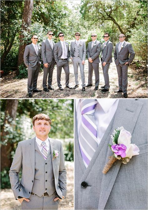 Lavender And Grey Wedding, Backyard Wedding Attire, Grey Wedding Suits, Wedding Attire Men, Pink Groomsmen, Wedding Suits Men Grey, Gray Groomsmen Suits, Gray Suits, Groomsmen Grey