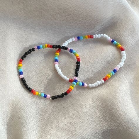 Simple Beaded Bracelets, Colorful Bracelet, Rainbow Pearl, Rainbow Bracelet, Rainbow Beads, Stackable Bracelets, Stretchy Bracelets, Personalized Bracelets, Bead Jewellery