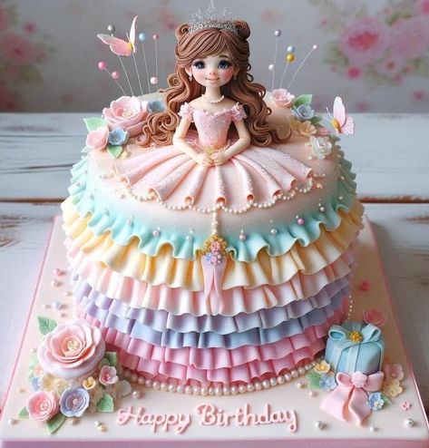 Baby Cake Design, Amanda Oleander, Doll Cake Designs, Cake Barbie, Girly Birthday Cakes, When No One Is Watching, Cake Designs For Kids, Fox Cake, Birthday Cake Decorating Ideas