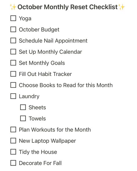 it is crazy to me that we are almost in october?! What are you doing to get ready for a new month? 🧘🏼‍♀️🍂✨💕🎃 #monthlyreset #monthlyresetchecklist #newmonth #reset #newgoals #goalsetting #productivity #motivation #habitsandroutines #late20s #roadto1k Productivity Motivation, Monthly Goals, New Laptops, New Month, Habit Tracker, Setting Goals, Get Ready, Books To Read, Budgeting