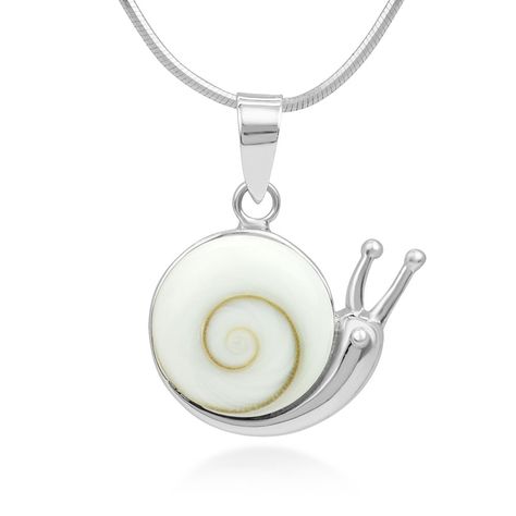 925 Sterling Silver Adorable Shiva Eye Shell Snail Inlay Round Pendant Necklace, 18 Chain Music Necklace, Shiva Eye, Round Pendant Necklace, Daily Jewelry, Silver Snake Chain, Cz Pendant, Metal Work, Online Jewelry Store, Round Pendant