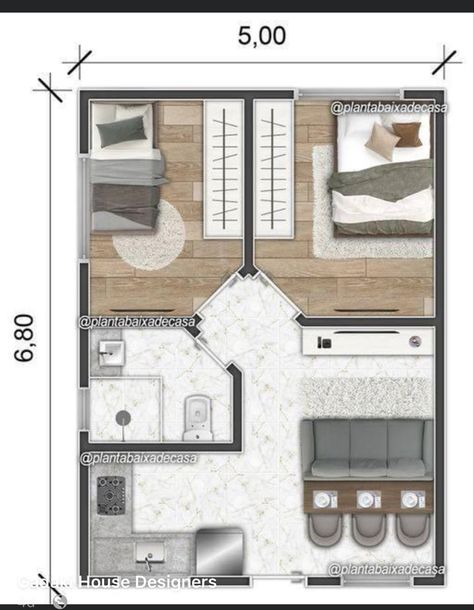 Small Apartment Plans, Small House Blueprints, Small Apartment Building, Small House Layout, House Floor Design, Small House Floor Plans, Building House Plans Designs, Small Apartment Design, Apartment Floor Plans