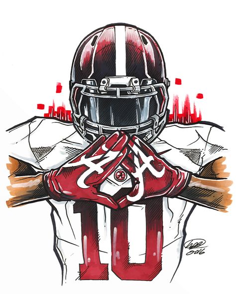 Sports Illustrations by M. Brian Bowens | Daily design inspiration for creatives | Inspiration Grid Greatness Tattoo, Nfl Painting, American Football Drawing, Projector Art, Nfl Artwork, American Football Artwork, Odell Beckham Jr Wallpapers, College Football Art, American Football Illustration