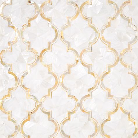 Arabesque Tile Backsplash, Mother Of Pearl Mosaic, Quartz Tiles, Arabesque Tile, Arabesque Design, Fabric Print Design, Floor Texture, Powder Room Design, Arabesque Pattern