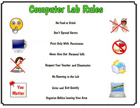 Manners Worksheet, Computer Lab Rules, Lab Rules, Computer Lab, Forgot My Password, Second Language, School Subjects, Online Workouts, Google Classroom