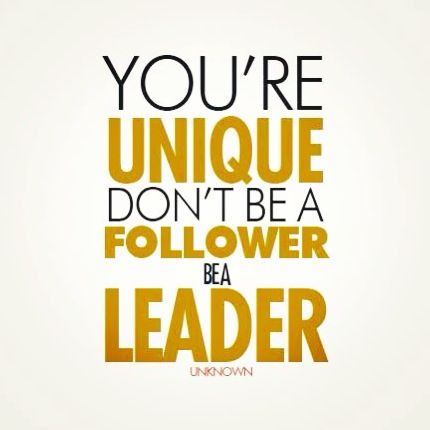 You're Unique. Don't be a follower, be a leader. Not A Follower Quotes, Uniqueness Quotes, Follower Quotes, I Am A Leader, Positive Daily Quotes, Be A Leader, Forever Quotes, Unique Quotes, Quotes By Authors