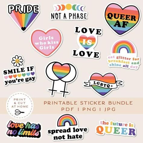 Pride Printable Stickers Bundle, LGBTQ Vinyl Sticker, Laptop Decal, Love Pride Clipart, Ga 🥰 Elevate Your Designs - Save This Pin, Then Visit Our Site sticker sheets drawing, sticker sheets dark aesthetic, sticker sheets display, sticker sheets dark academia, sticker sheets disney, sticker sheets emo, sticker sheets enhypen, sticker sheets etsy, easter sticker sheets, printable sticker sheets enhypen, cute printable sticker sheets easy, emoji sticker sheets Pride Stickers Printable, Lgbtq Stickers, Lgbt Sticker, Pride Tattoo, Pride Stuff, Gay Sticker, Sticker Inspo, Lgbtq Rainbow, Rainbow Printable