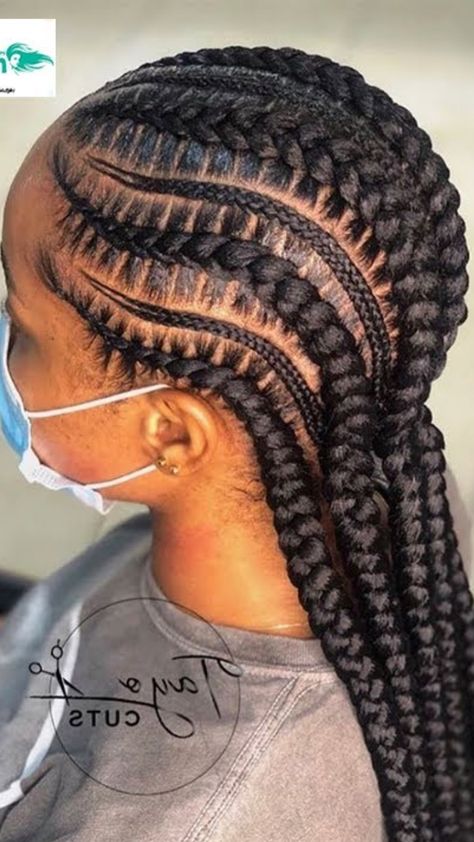 Short Womens Hairstyles 2023, Crowrows Braids, Medium Size Cornrows Braid Styles, Crowrows Braids Black Hair, Latest Hair Braids Styles 2023, Latest African Hair Braiding Styles, Straightback Cornrows Braids, Ghana Braids Hairstyles, Latest Hair Braids