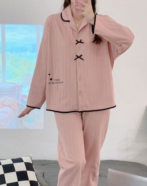 Cute Night Outfits, Cotton Pajama Set Women, Hot Clothes, Outfit Korean Style, Girly Girl Outfits, Pajama Fashion, Sleepwear Fashion, Cute Sleepwear, Cute Pajama Sets