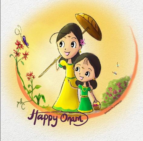 Onam wishes Onam Illustration, Happy Onam, Illustration Cute, Cute Drawing, Painting Canvas, Acrylic Painting Canvas, Acrylic Painting, Canvas Painting, Illustrations