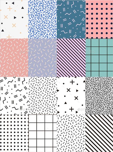 Black and White Set Memphis Patterns Pattern Papers Scrapbook, Pattern Paper Collage, Journal Pattern Paper, Diy Pattern Paper, Pattern Paper Design, Paper Patterns Design, Word Pattern, Printable Paper Patterns, Collage Pattern