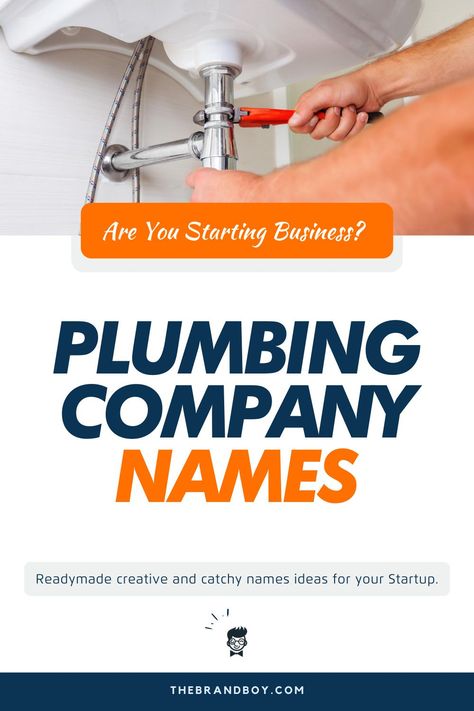 High demand for plumbers means that there are many opportunities for starting your own plumbing business. #SmallBusinessNames #BusinessNamesIdeas #NamesIdeas #BusinessNames #PlumbingCompanyNames Starting A Plumbing Business, Creative Company Names, Company Name Ideas, Plumbing Business, Plumbing Companies, Catchy Names, Creative Names, Business Essentials, Creative Company