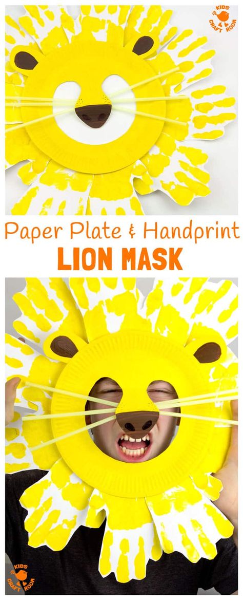 Paper Plate Lion, Paper Plate Masks, Jungle Crafts, Animal Masks For Kids, Crab Crafts, Lion Craft, Theme Carnaval, Cat Nursery, Paper Plate Crafts For Kids