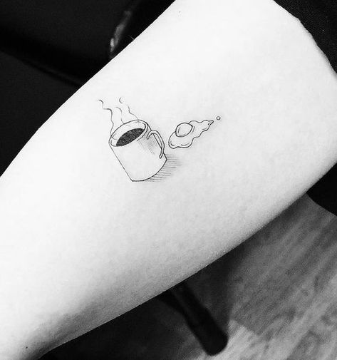 Coffee Cup Tattoo, Cup Tattoo, Coffee Tattoos, Cool Small Tattoos, Laser Tattoo, Wings Tattoo, Small Tattoo Designs, Tattoo Set, Tattoo Designs For Women