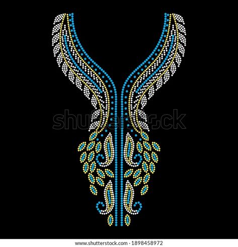 Rhinestone Collar Design Tshirt Blouse Hotfix Stock Vector (Royalty Free) 1898458972 | Shutterstock Rhinestone Collar, Rhinestone Transfers, Design Tshirt, Neckline Designs, Collar Pattern, Rhinestone Designs, Collar Designs, Dots Art, Diy Fashion