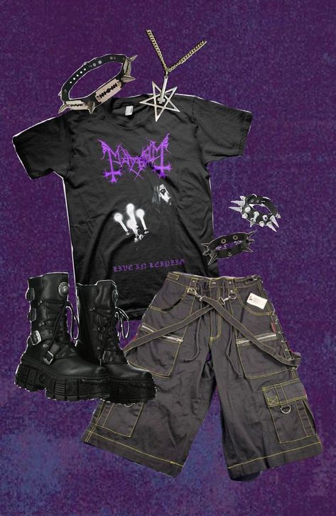 #mayhem #bm #blackmetal #metal #metalhead #newrocks #alt #Norwegianblackmetal Heavy Metal Aesthetic Outfits, Metal Head Clothes, Styl Emo, Goth Outfits Aesthetic, Metalhead Fashion, Mayhem Band, Hoody Outfits, Edgy Fits, Metal Outfit