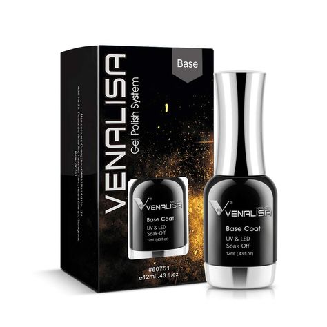 VENALISA 12ml Base Coat Nail Polish Gel Quick Dry UV LED Soak Off Shine Finish and Long Lasting, 0.43 Fl Oz Clear Gel Nail Polish, Clear Gel Nails, Base Coat Nail Polish, Top Coat Nail Polish, Gold Bottles, Soak Off Gel Nails, Clear Gel, Damaged Nails, Uv Gel Nails