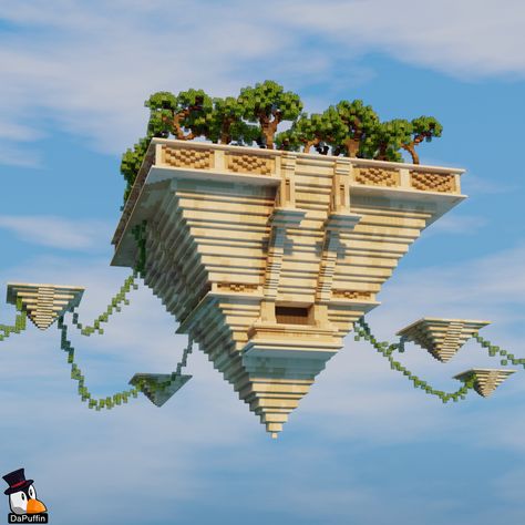 Minecraft Building Ideas Skyblock, Minecraft Pyramid Build, Minecraft Pyramid Base, Floating Village Minecraft, Foggy Lake Minecraft, Minecraft Ice Spikes House, Futuristic Architecture Minecraft, Minecraft Superflat World Ideas, Beautiful Minecraft Builds