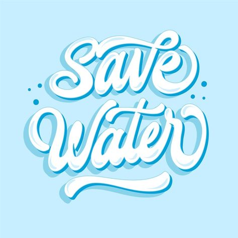 World water day lettering | Free Vector #Freepik #freevector #celebration Water Font Design, Water Typography Design, Water Lettering, Water Typography, Ocean Typography, Biology Project, Vintage Handwriting, Cute Fonts Alphabet, Environment Conservation