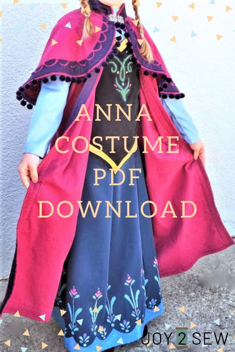 Diy Princess Anna Costume, Anna Costume Diy, Princesa Anna Frozen, Anna Cape, Anna Outfit, Princess Cowgirl, Diy Princess Costume, Princess Anna Costume, Princess Anna Dress